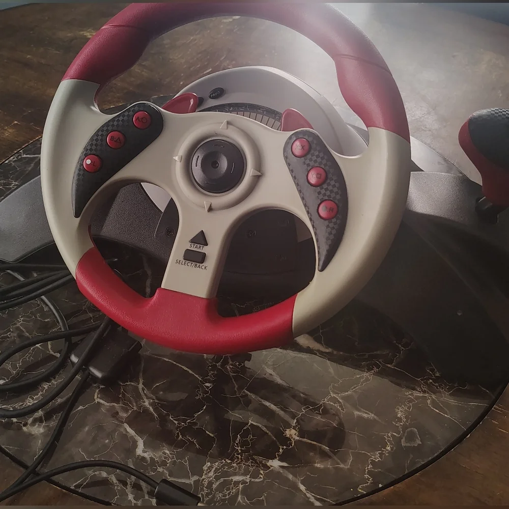 Original Universal MAD CATZ MC2 Racing Red and Gray Steering Wheel Controller